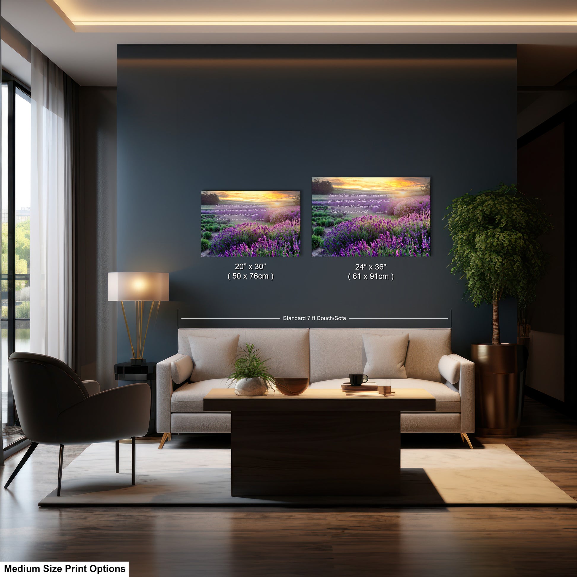 a living room filled with furniture and a painting on the wall