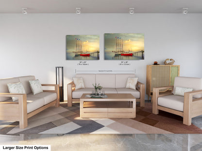 a living room filled with furniture and a painting on the wall