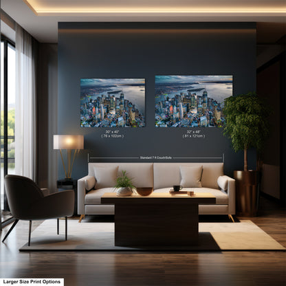 a living room filled with furniture and a painting on the wall