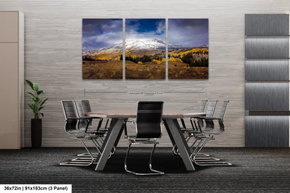 a dining room with a table and chairs