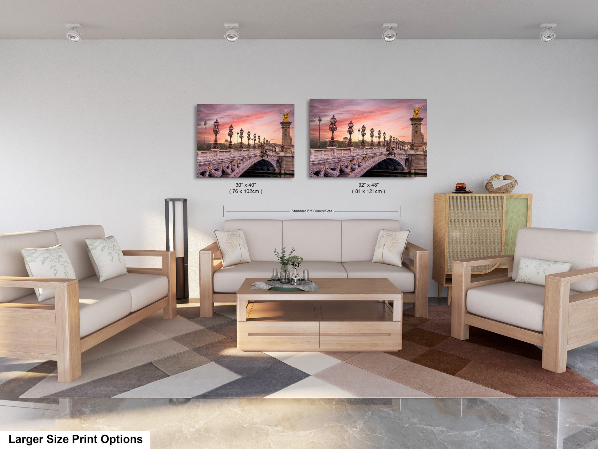 a living room with two couches and a coffee table