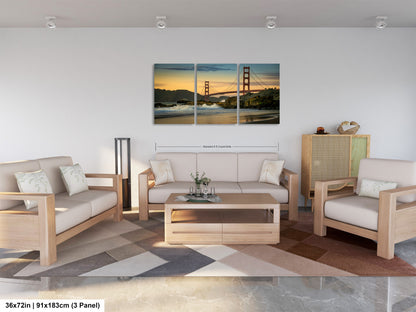 a living room filled with furniture and a painting on the wall