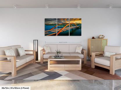 a living room filled with furniture and a painting on the wall