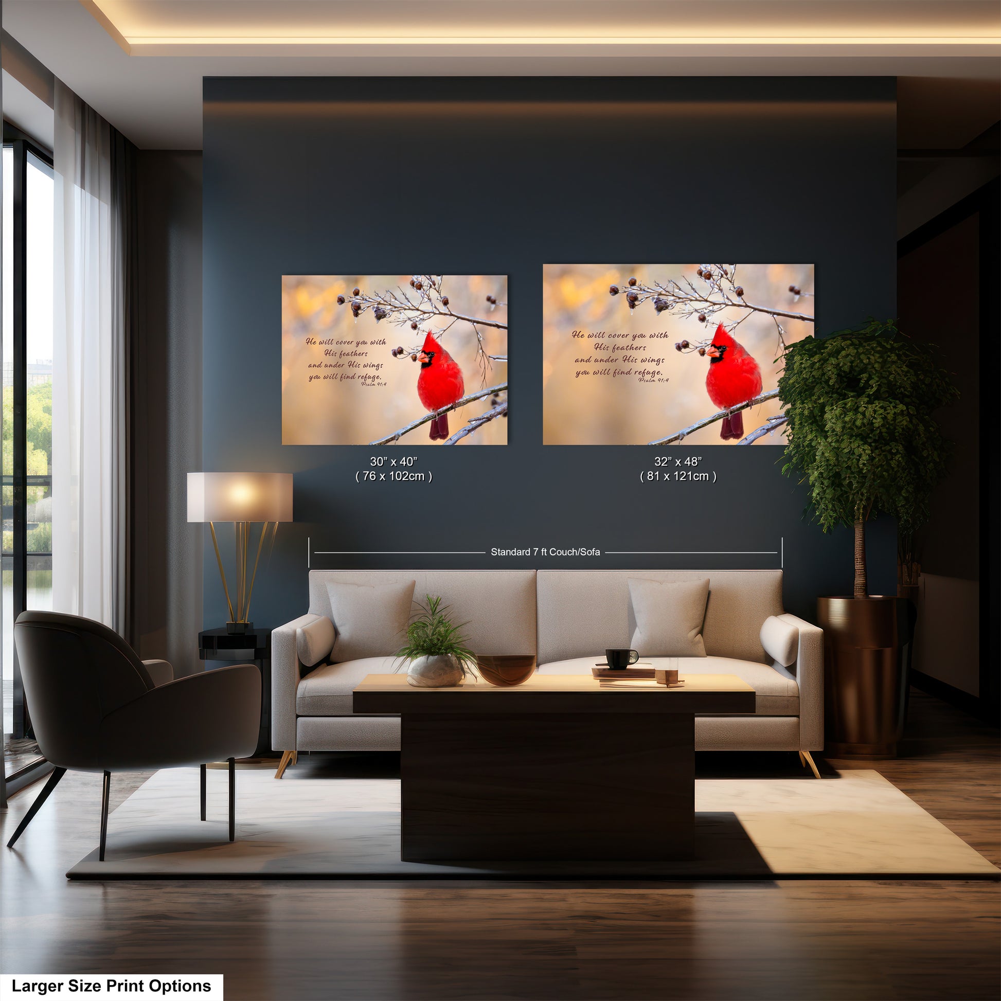 a living room filled with furniture and a painting on the wall