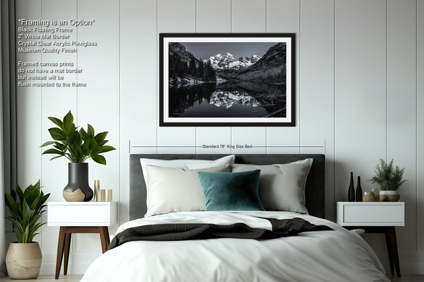a black and white photo of a bedroom
