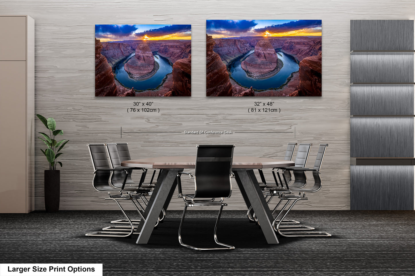 two pictures of a table and chairs in a room