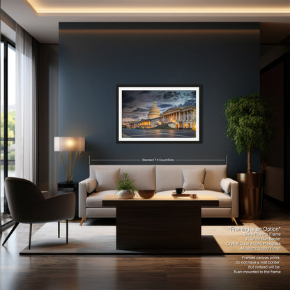 a living room with a couch a chair and a painting on the wall