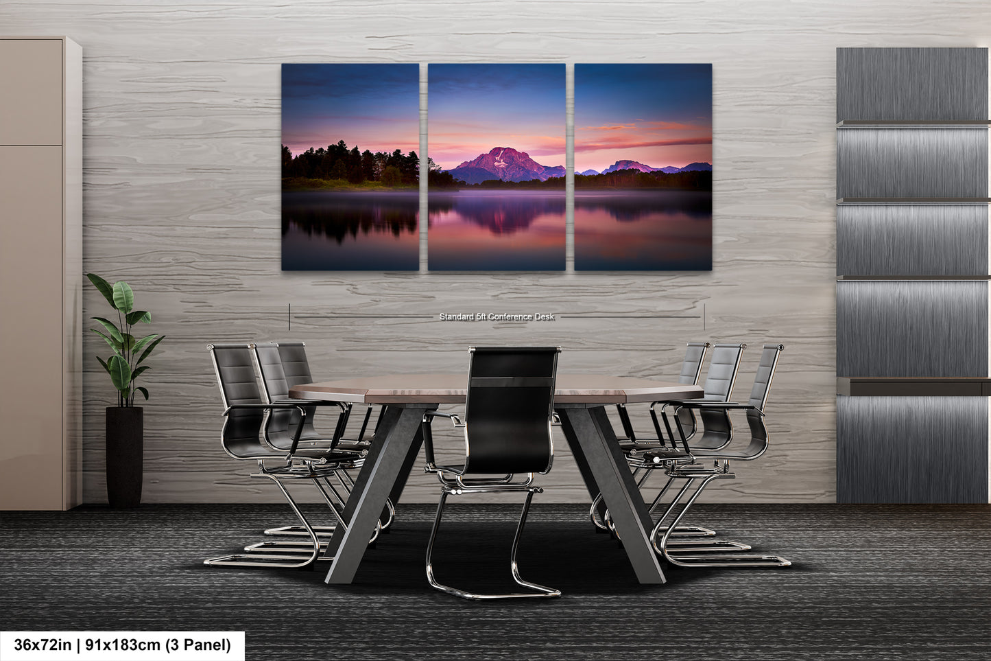 a dining room with a table and chairs