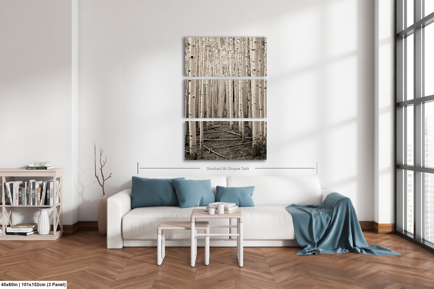 a living room filled with furniture and a painting on the wall