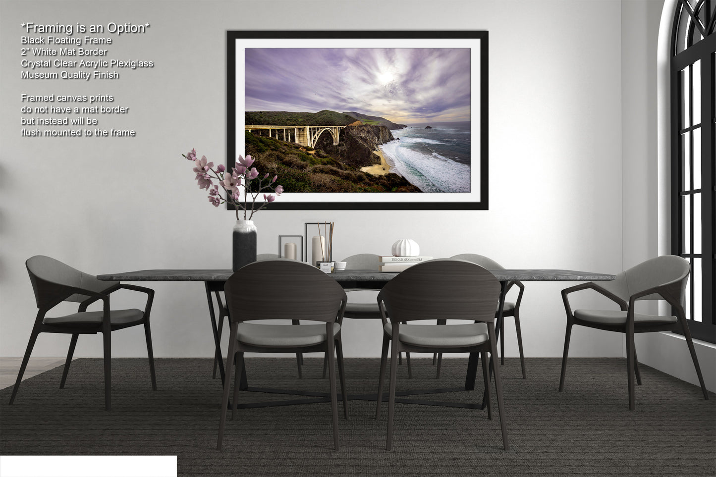a picture of a dining room with a table and chairs