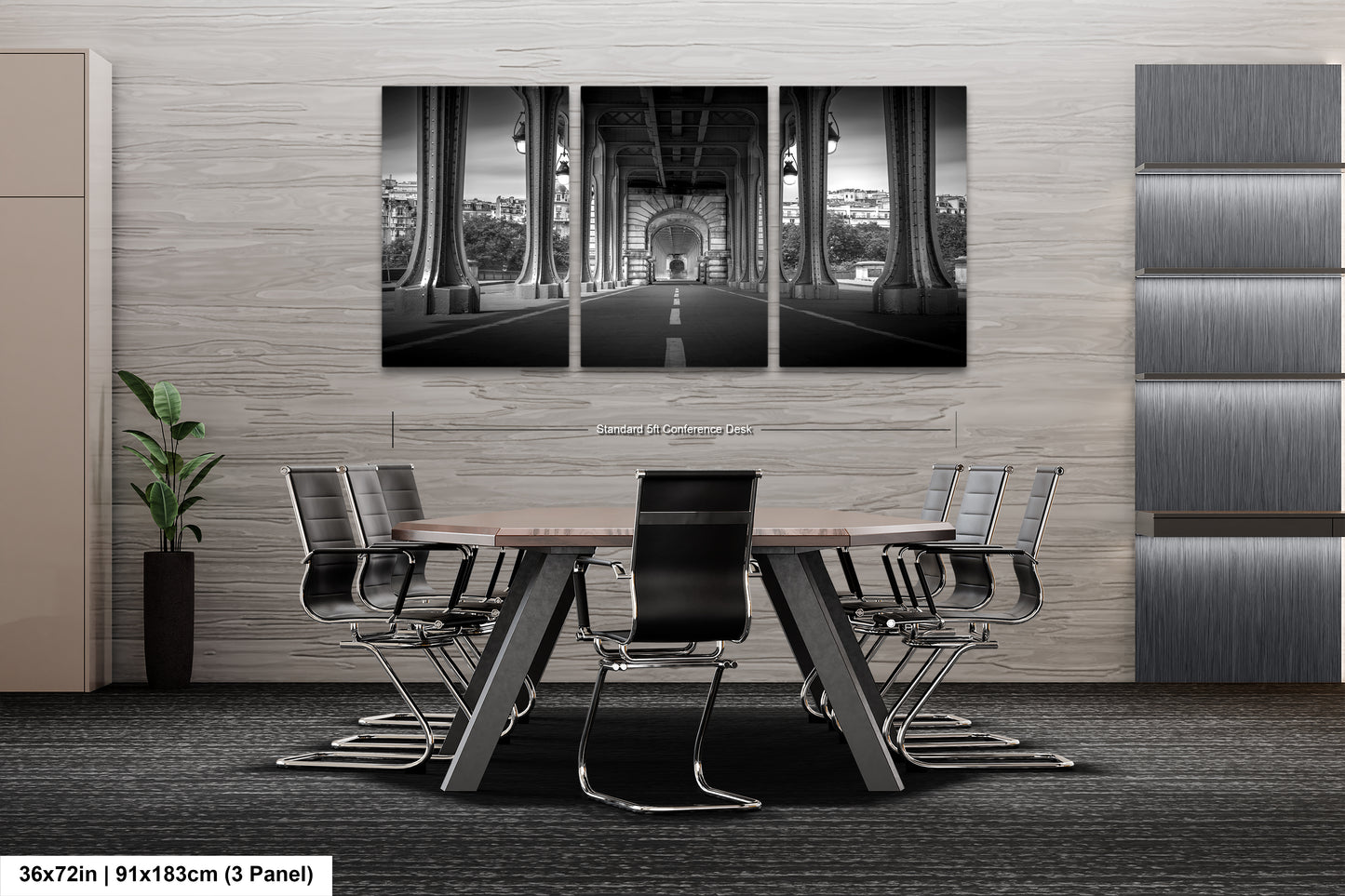 a black and white photo of a dining room