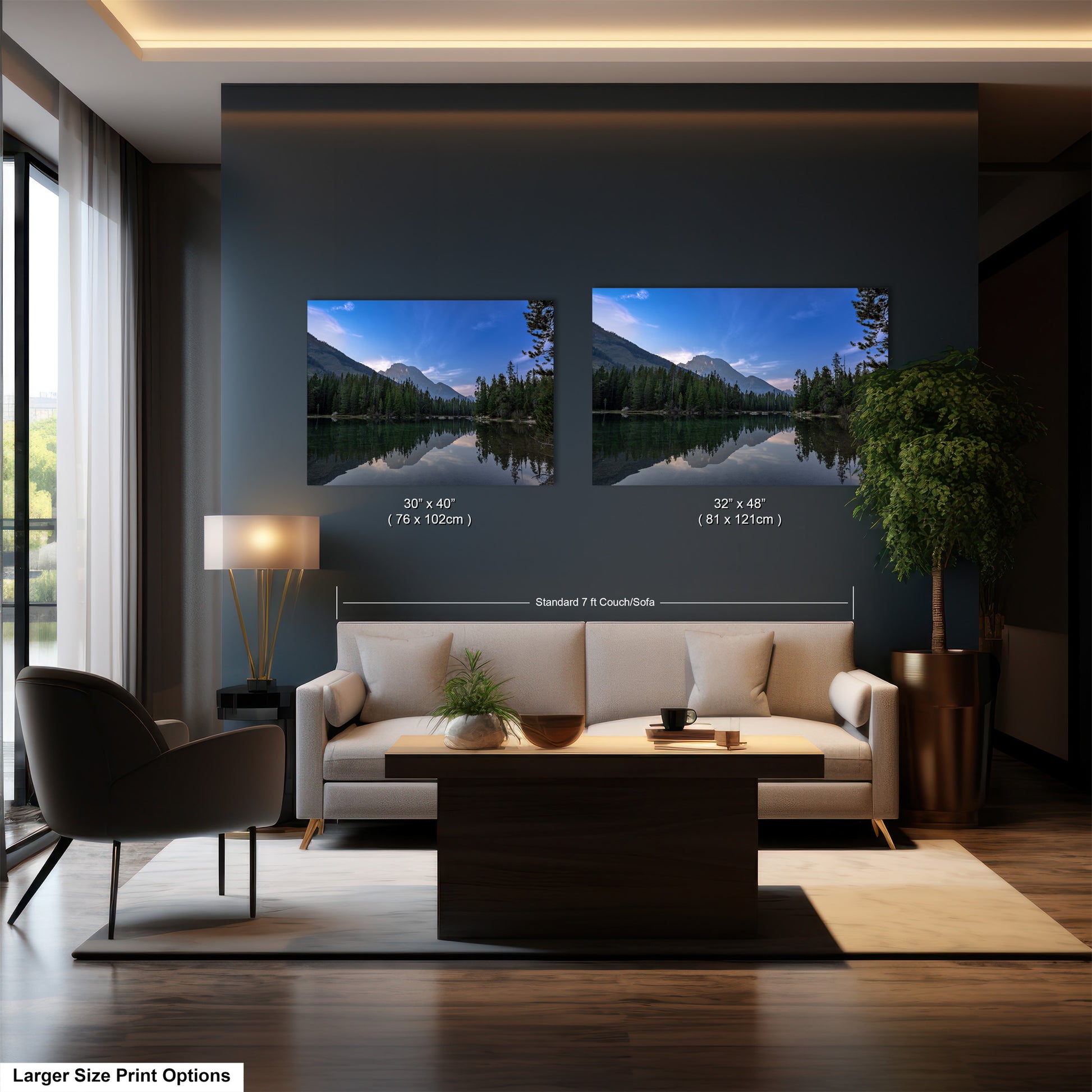 a living room filled with furniture and a large window