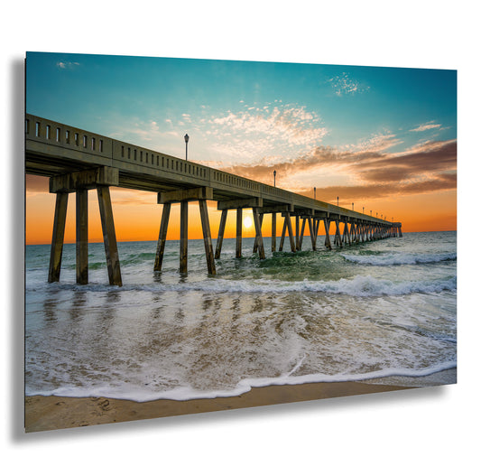 Coastal Awakening: Wrightsville Beach Photography Jonnie Mercers Fishing Pier North Carolina Architectural Seascape Wall Art