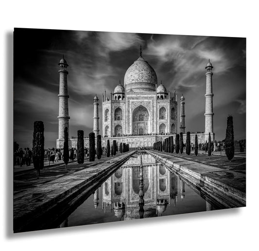 Taj Mahal Art Print, Photo Art, Black and White Canvas Print, Home Decor, Wall Art, Architecture Photography, India Photography, Travel