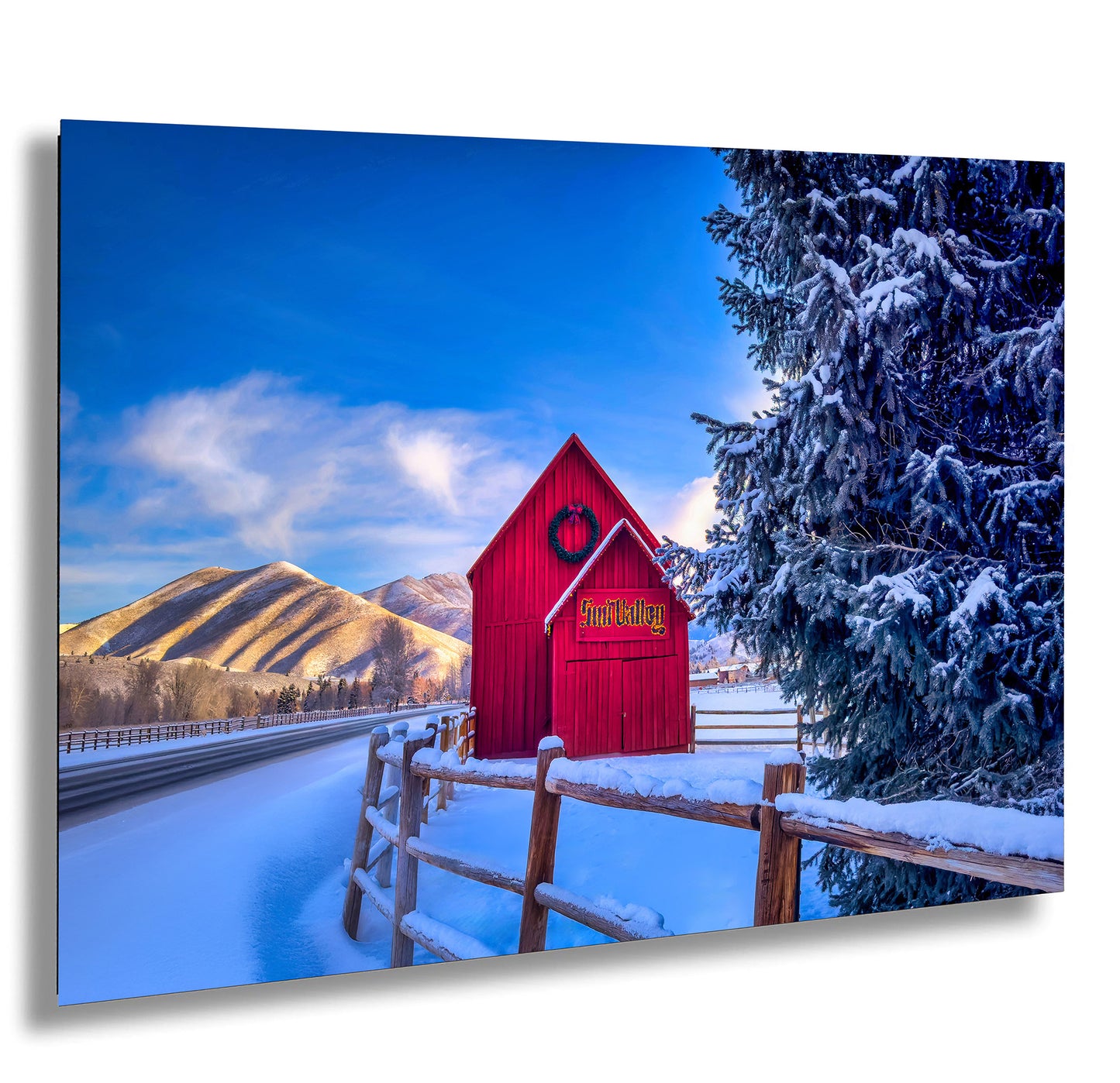 Sun Valley | Idaho | Red Barn | Winter Lights | Print | Paper | Canvas | Metal | Acrylic
