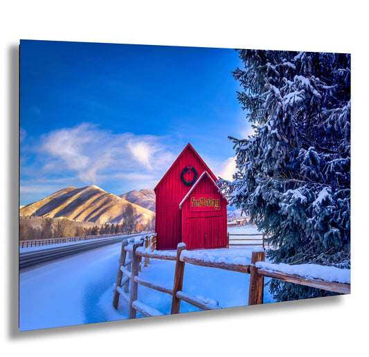 Sun Valley | Idaho | Red Barn | Winter Lights | Print | Paper | Canvas | Metal | Acrylic