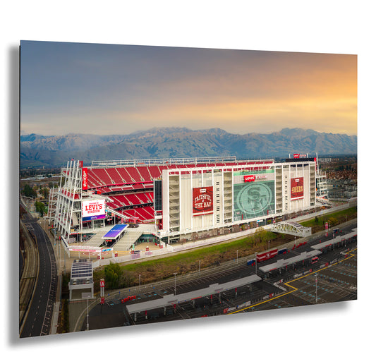 Levi's Stadium Wall Art | San Francisco 49ers Print & Bay Area Decor American Football Season for Man Cave or Game Room