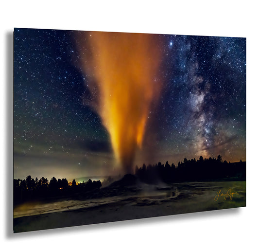 Starry Night in Yellowstone, Night Sky, Milky Way, Living Room, Bedroom, Office, Dorm, Canvas, Metal, Acrylic, Paper Print