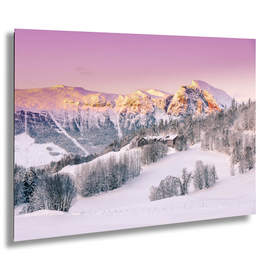 Snow Capped Mountains Sunrise Landscape Winter Print/Canvas/Acrylic/Metal