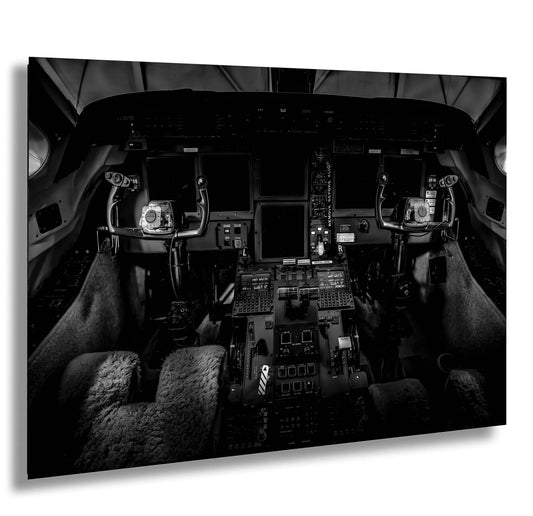 Gulfstream V Cockpit, Wall Canvas,Metal, Print, Acrylic. Aviation Photo