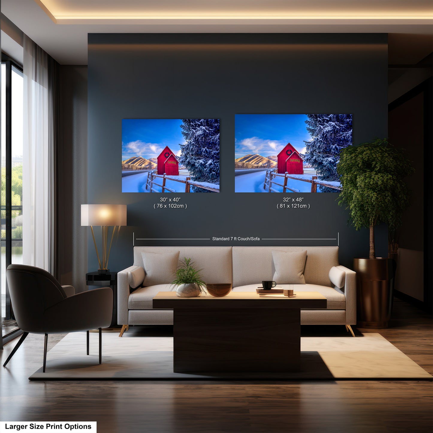 Sun Valley | Idaho | Red Barn | Winter Lights | Print | Paper | Canvas | Metal | Acrylic