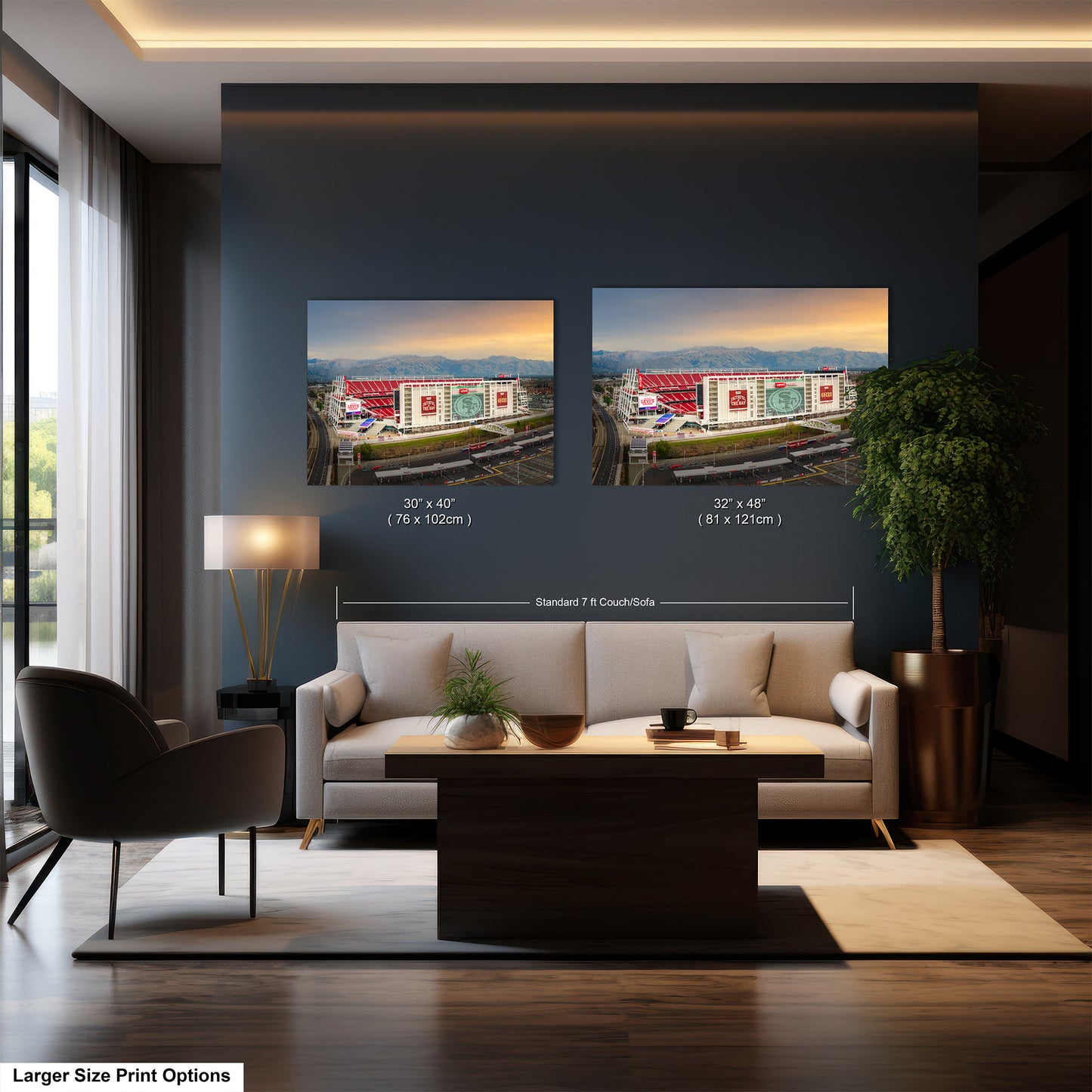 Levi's Stadium Wall Art | San Francisco 49ers Print & Bay Area Decor American Football Season for Man Cave or Game Room