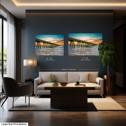Coastal Awakening: Wrightsville Beach Photography Jonnie Mercers Fishing Pier North Carolina Architectural Seascape Wall Art