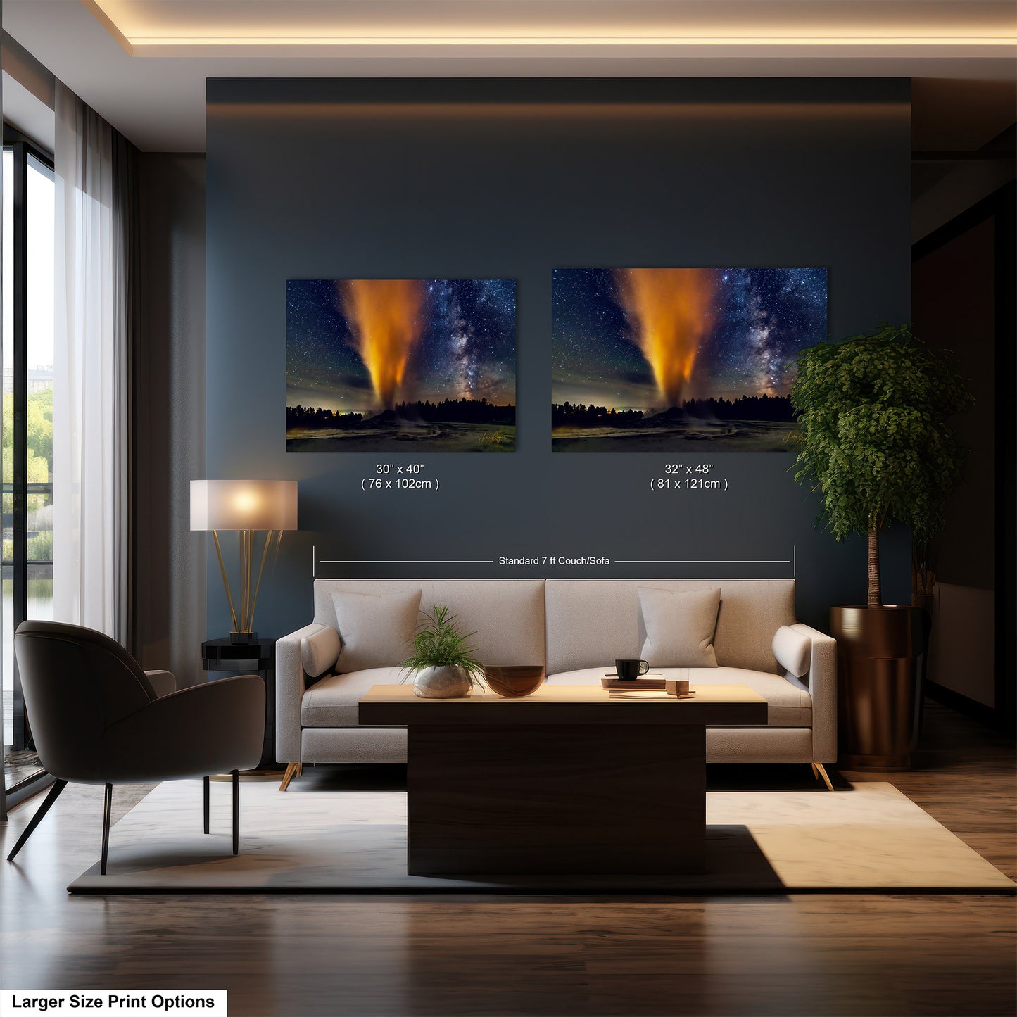 Starry Night in Yellowstone, Night Sky, Milky Way, Living Room, Bedroom, Office, Dorm, Canvas, Metal, Acrylic, Paper Print