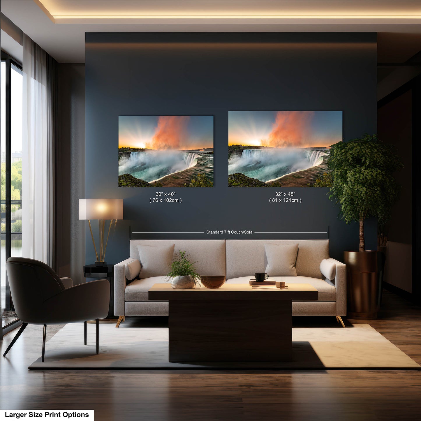 Niagara Falls Sunrise Photo, Waterfalls, Photo Art, Canvas Print, Home Decor, Canvas Wall Art, Sunrise, Landscape Sunrise, Nature