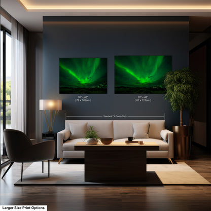Aurora Borealis Northern Lights Print taken in Iceland on Acrylic, Canvas, Metal & Paper
