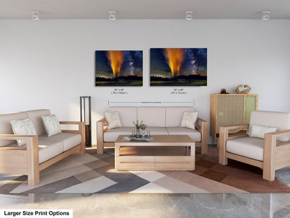Starry Night in Yellowstone, Night Sky, Milky Way, Living Room, Bedroom, Office, Dorm, Canvas, Metal, Acrylic, Paper Print