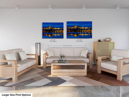 Prague Castle on Canvas, Cityscape Print, Photo Art, Prague Photography, Canvas Wall Art, Prague Czech Republic, Charles Bridge, River