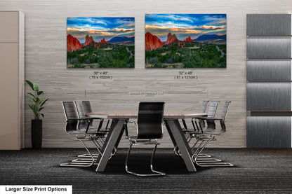 Colorado Springs Garden of the god's, landscape wall art, Garden of god's art, office decor, colorado gifts, triptych, mountain decor