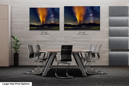 Starry Night in Yellowstone, Night Sky, Milky Way, Living Room, Bedroom, Office, Dorm, Canvas, Metal, Acrylic, Paper Print