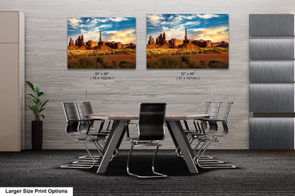 Monument Valley Artwork - Totem Pole Desert Landscape Sunset Print, Southwest Native Style Wall Decor, Home Gift, Tribal Boho Art Poster