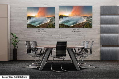 Niagara Falls Sunrise Photo, Waterfalls, Photo Art, Canvas Print, Home Decor, Canvas Wall Art, Sunrise, Landscape Sunrise, Nature