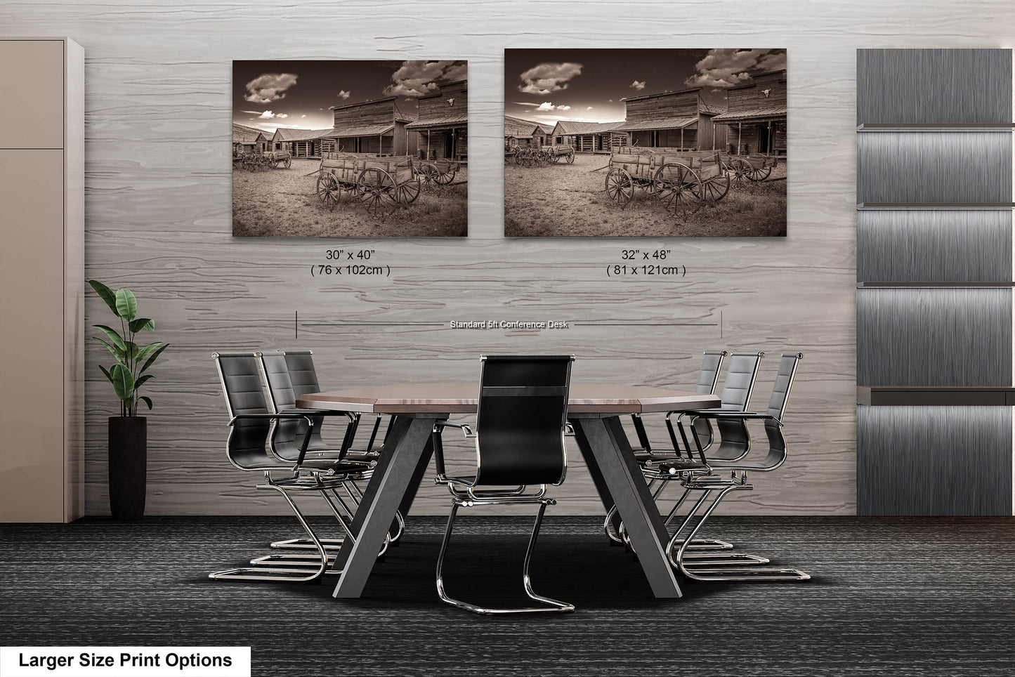 Old West Ghost Town Sepia Photography Decor, Old Wagons Wyoming Photo, Rustic Style, Cowboy Art, Western Art Wall Pictures, Wrapped Canvas,