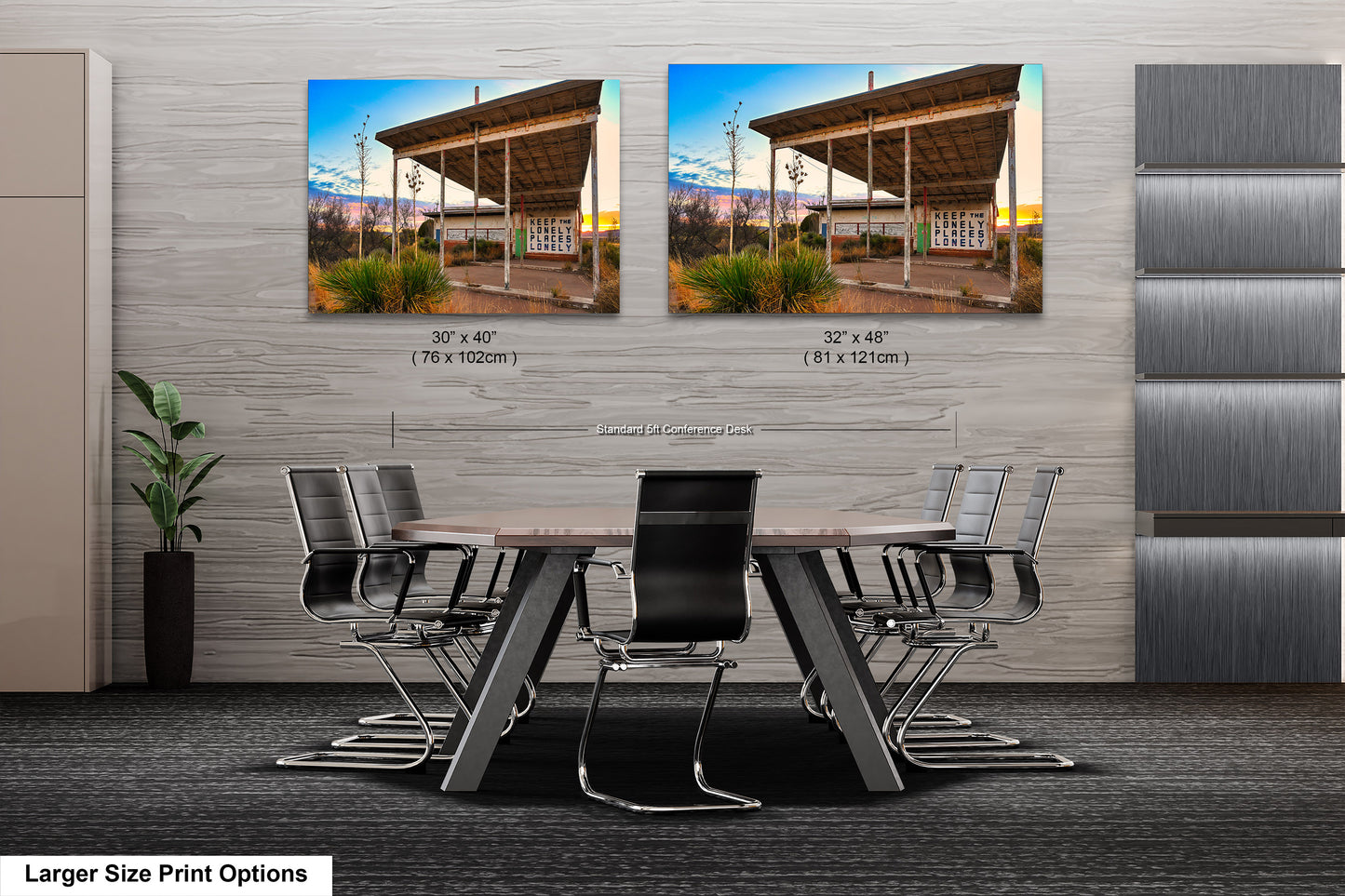Abandoned Gas Station Mural Art Print | Lobo Texas Ghost Town Landscape | Desert Americana Wall Decor | Keep the Lonely Places Lonely