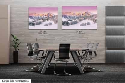 Snow Capped Mountains Sunrise Landscape Winter Print/Canvas/Acrylic/Metal
