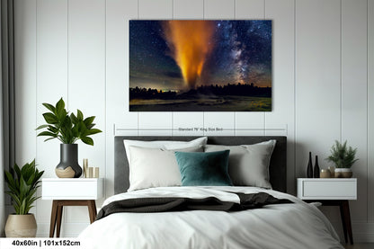 Starry Night in Yellowstone, Night Sky, Milky Way, Living Room, Bedroom, Office, Dorm, Canvas, Metal, Acrylic, Paper Print