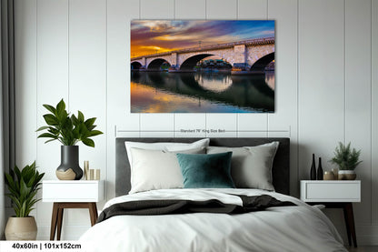 Lakefront Legacy: London Bridge Photography Lake Havasu City Arizona Canvas Print Home Decor