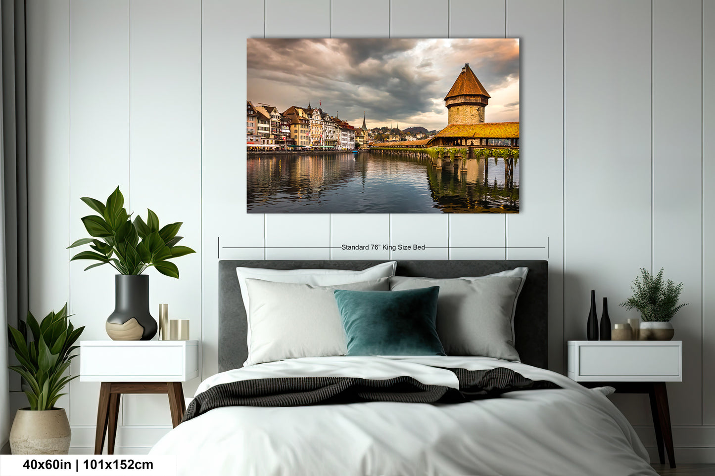 Lucerne Bridge Photography, Kapellbrucke Print, Chapel Bridge Photo Art, Canvas Print, Canvas Wall Art, Fine Art Print