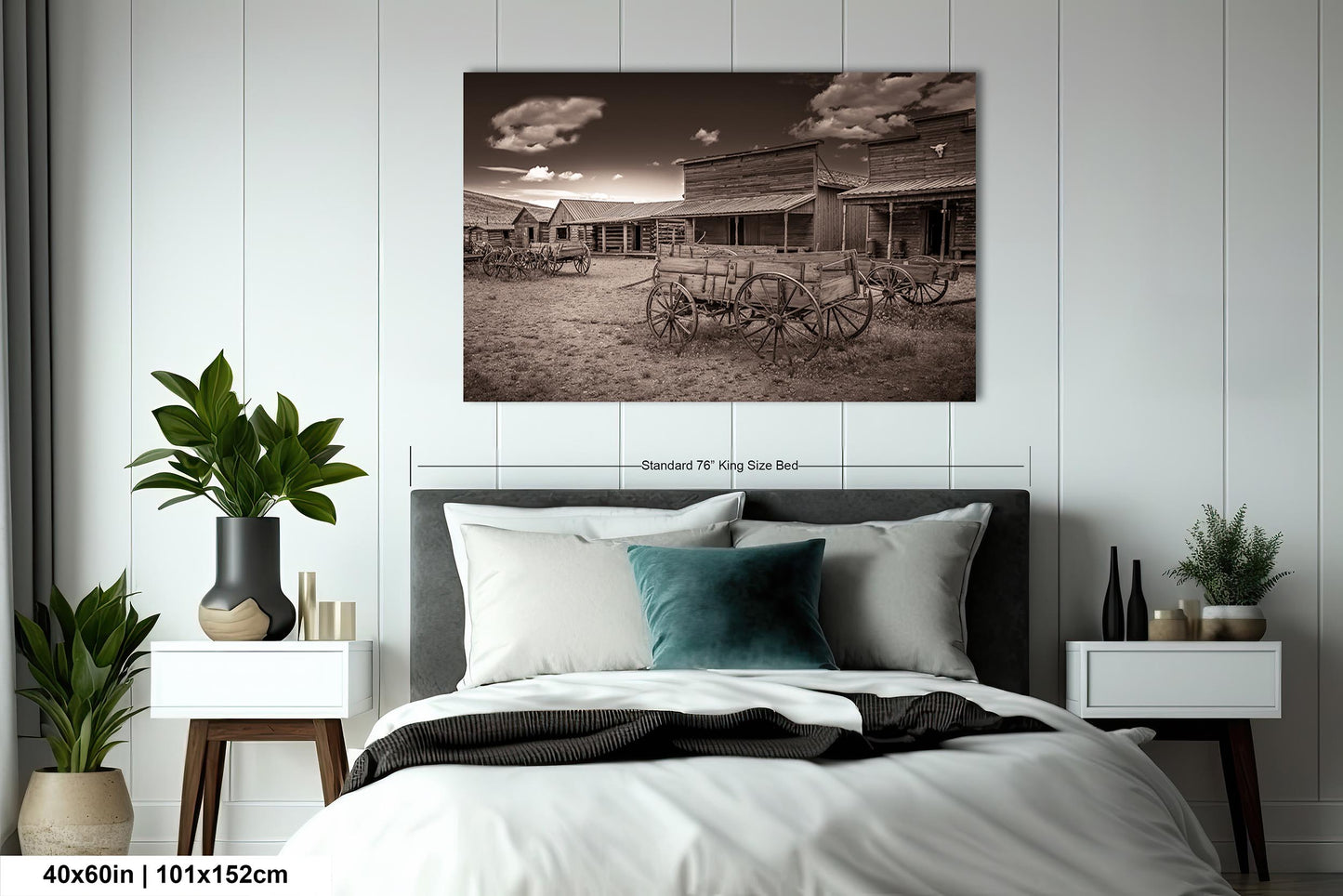 Old West Ghost Town Sepia Photography Decor, Old Wagons Wyoming Photo, Rustic Style, Cowboy Art, Western Art Wall Pictures, Wrapped Canvas,