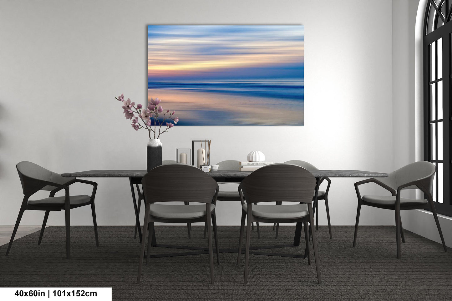 Abstract Seascape Photography Print, Ocean Sunrise Coastal Wall Art, Beach House Artwork, Peaceful Shoreline Sunset, Metal, Canvas, Acrylic