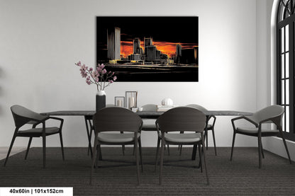 Tulsa Skyline Wall Art, Abstract Tulsa Skyline Print, Tulsa Abstract Art, Tulsa Print, Tulsa Oklahoma Abstract Wall Art