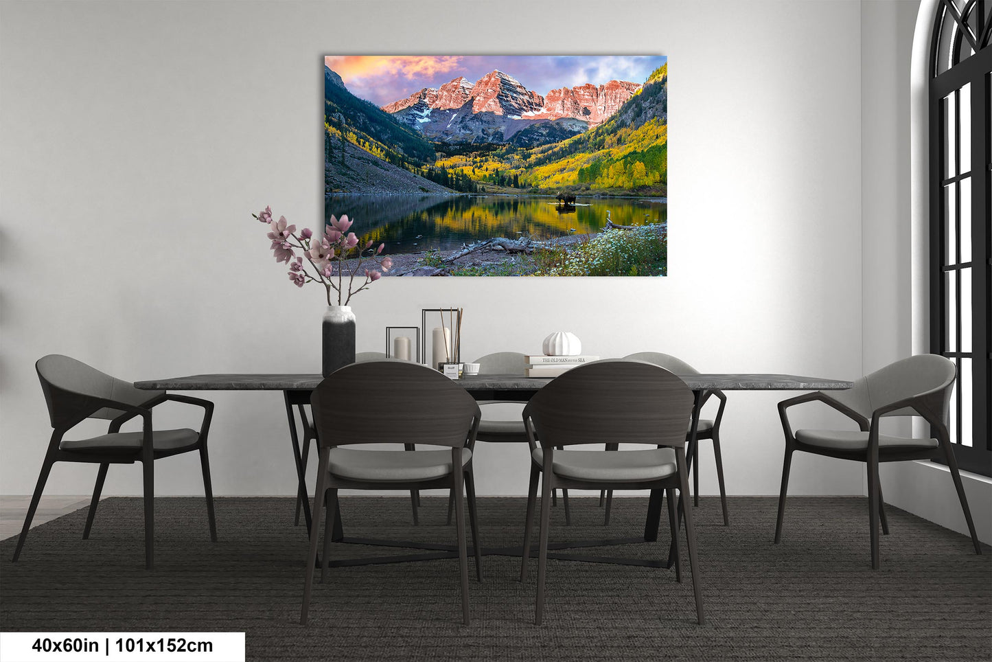 Maroon Bells with moose, Maroon Bells fall picture, Colorado aspens wall art, Autumn colors and mountains, Aspen Colorado landscape print
