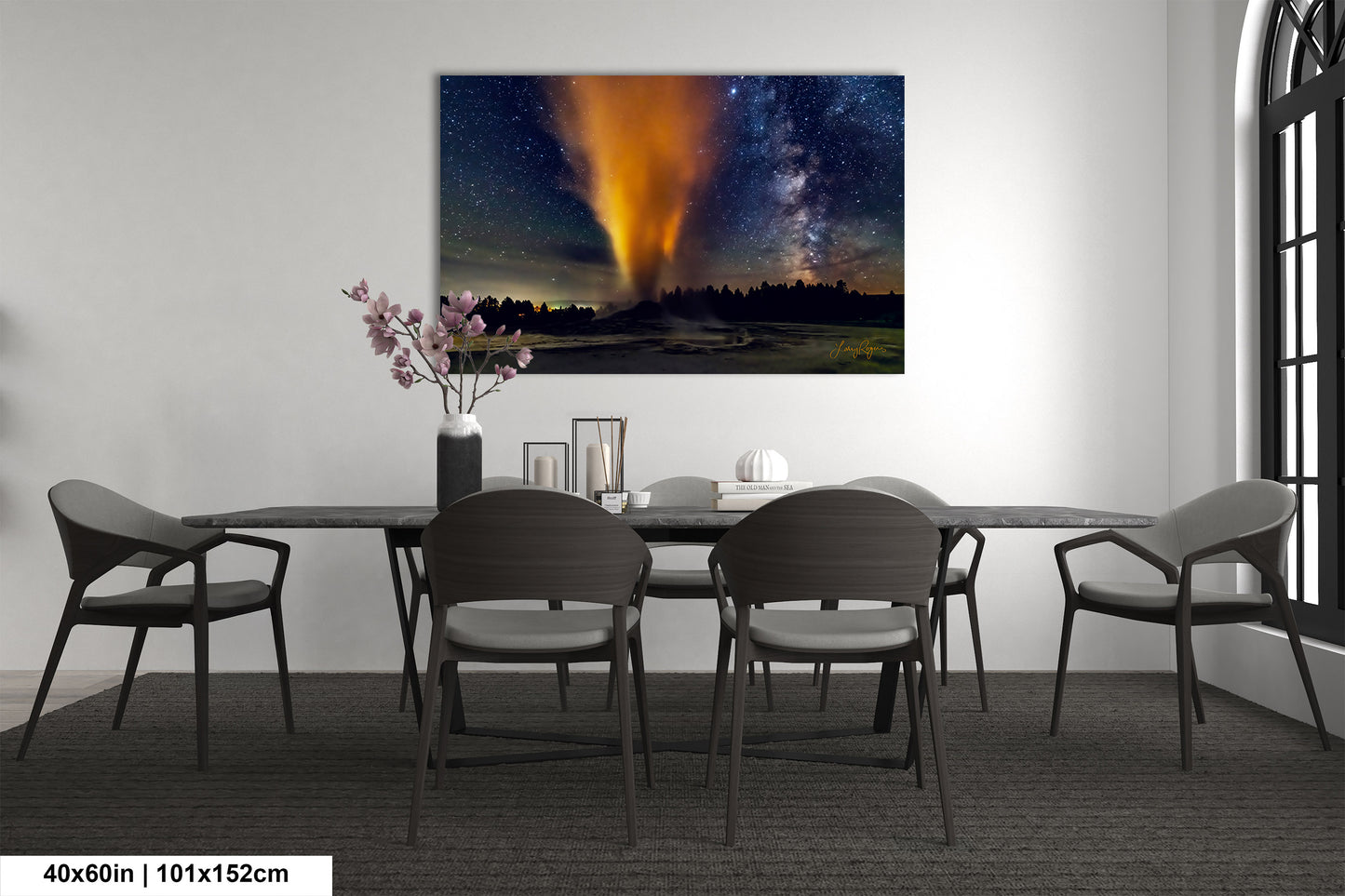 Starry Night in Yellowstone, Night Sky, Milky Way, Living Room, Bedroom, Office, Dorm, Canvas, Metal, Acrylic, Paper Print