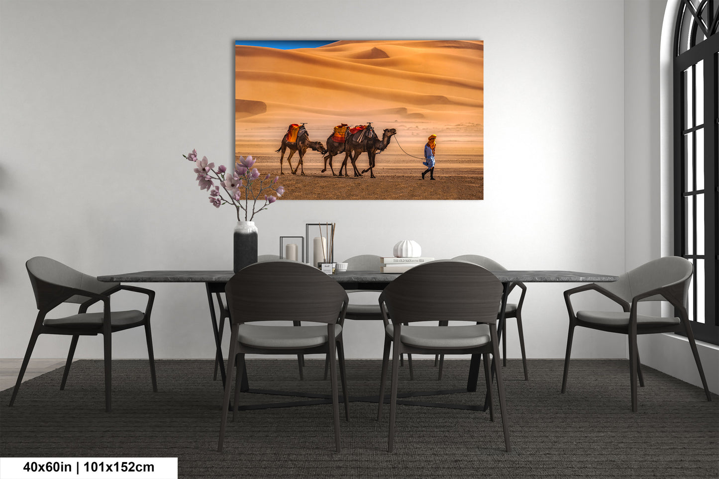 Sahara Desert Canvas Print, Camels, Morocco Photography, Photo Art, Canvas Wall Art, Desert Landscape, Travel Photography