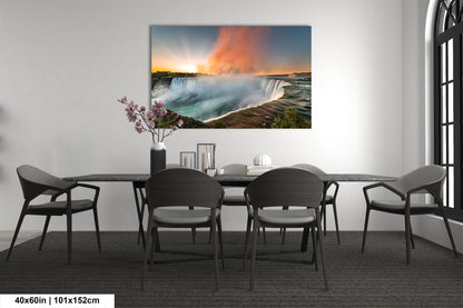 Niagara Falls Sunrise Photo, Waterfalls, Photo Art, Canvas Print, Home Decor, Canvas Wall Art, Sunrise, Landscape Sunrise, Nature