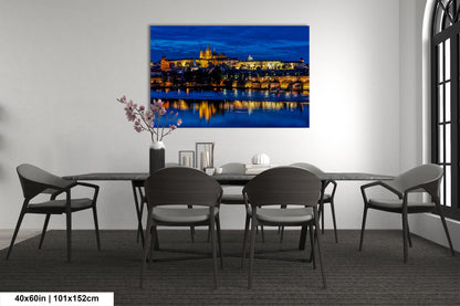 Prague Castle on Canvas, Cityscape Print, Photo Art, Prague Photography, Canvas Wall Art, Prague Czech Republic, Charles Bridge, River